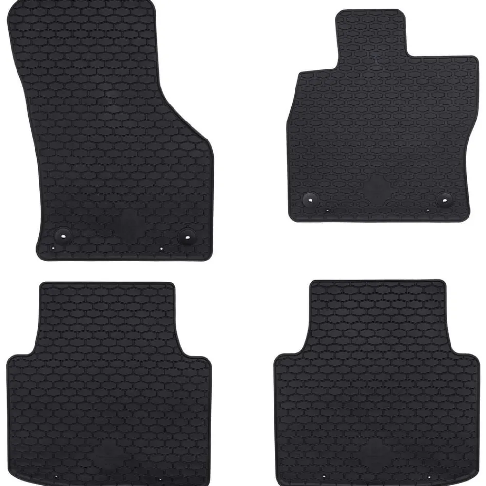 vidaXL Tapis de voiture 4 pcs Noir Caoutchouc