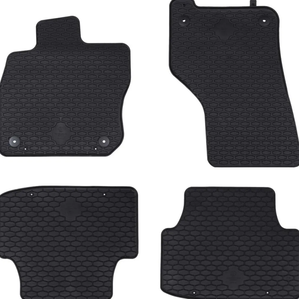 vidaXL Tapis de voiture 4 pcs Noir Caoutchouc