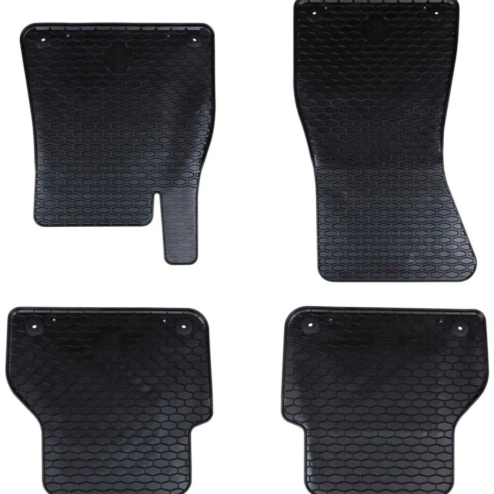 vidaXL Tapis de voiture 4 pcs Noir Caoutchouc