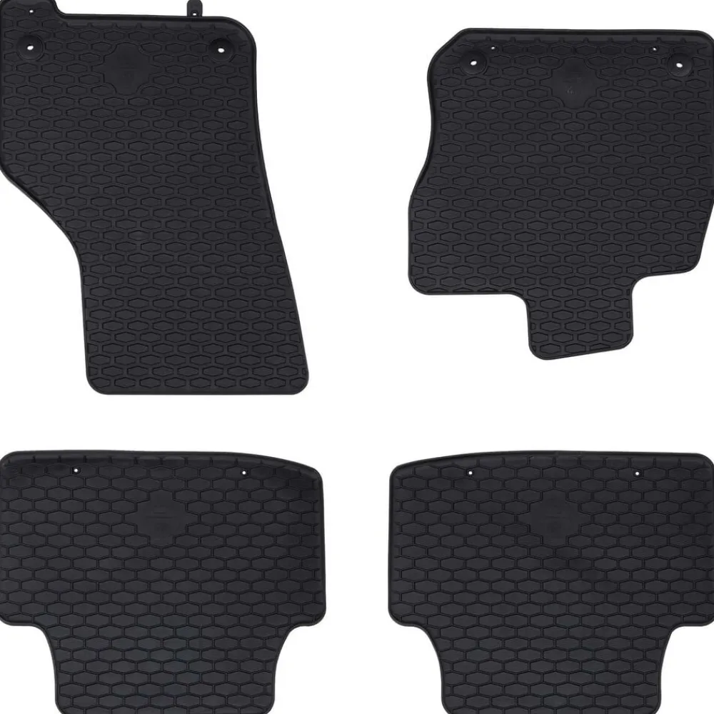 vidaXL Tapis de voiture 4 pcs Noir Caoutchouc