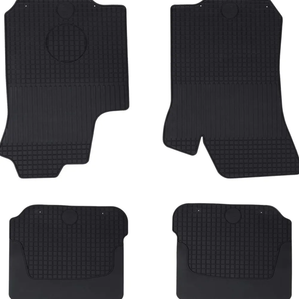 vidaXL Tapis de voiture 4 pcs Noir Caoutchouc