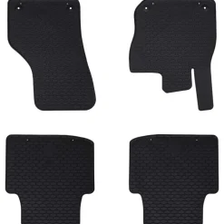 vidaXL Tapis de voiture 4 pcs Noir Caoutchouc