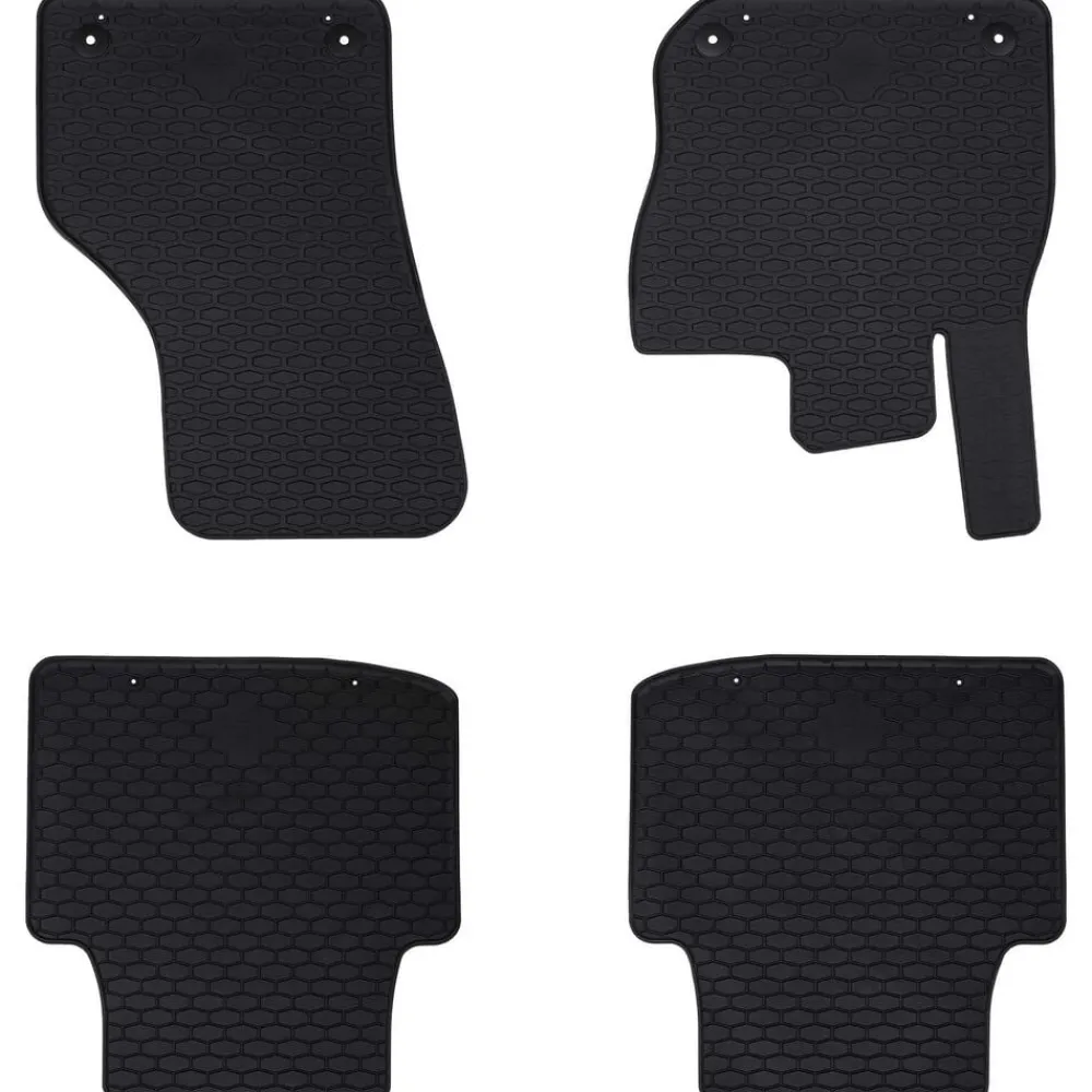vidaXL Tapis de voiture 4 pcs Noir Caoutchouc