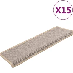 Produits Ménagers-vidaXL Tapis d'escalier 15 pièces 65 x 21 x 4 cm Bord rectangulaire Argent