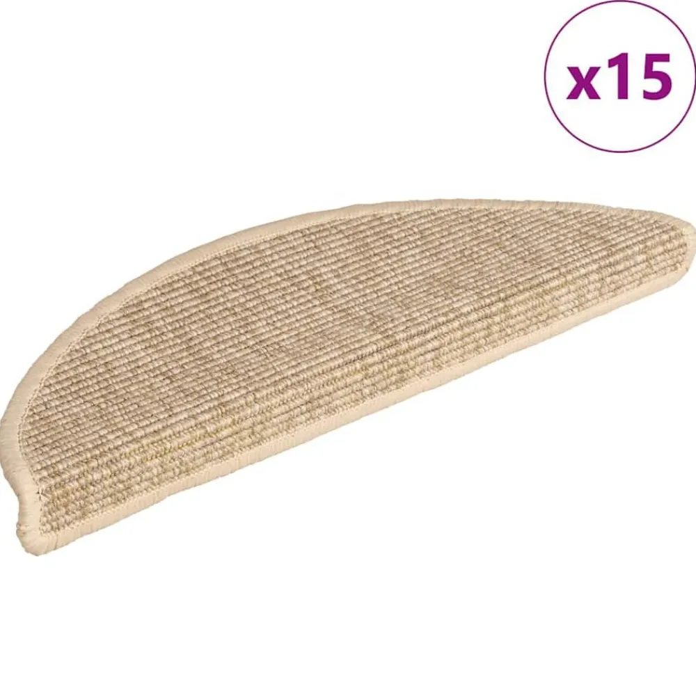vidaXL Tapis d'escalier 15 pièces 56 x 17 x 3 cm Demi-rond