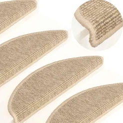 vidaXL Tapis d'escalier 15 pièces 56 x 17 x 3 cm Demi-rond