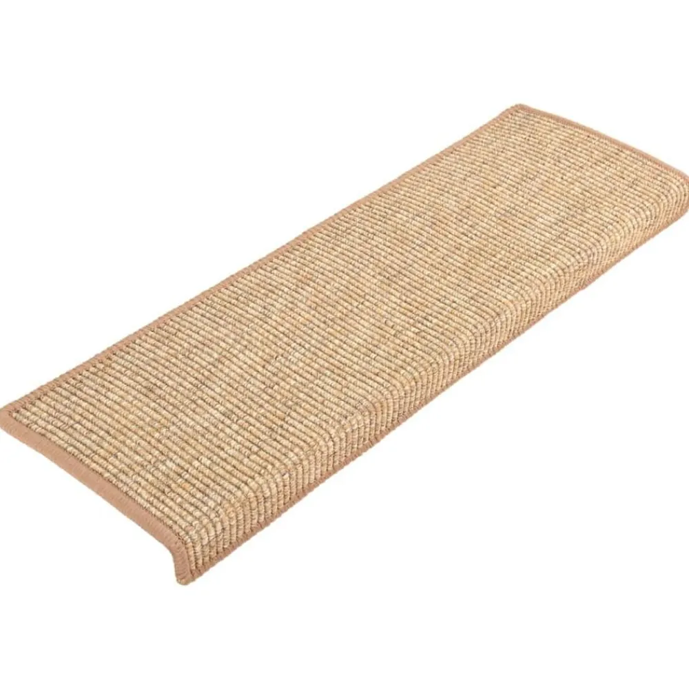Produits Ménagers-vidaXL Tapis d'escalier 15 pièces 65 x 21 x 4 cm Bord rectangulaire Marron clair