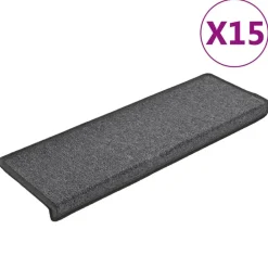 vidaXL Tapis d'escalier 15 pièces 65 x 21 x 4 cm Bord rectangulaire