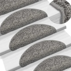 vidaXL Tapis d'escalier 15 pièces 56 x 17 x 3 cm Demi-rond