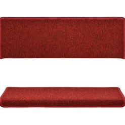 Produits Ménagers-vidaXL Tapis d'escalier 15 pièces 65 x 21 x 4 cm Bordure rectangulaire Rouge