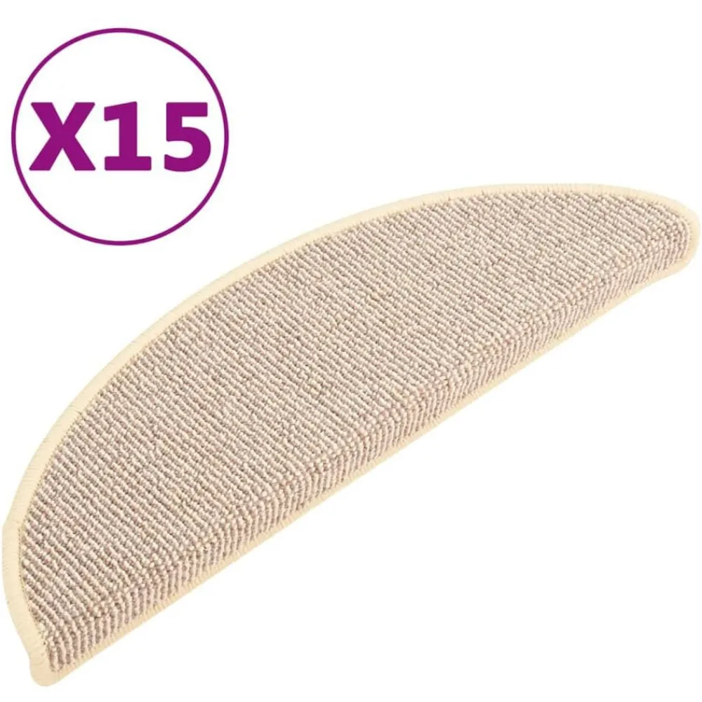 vidaXL Tapis d'escalier 15 pièces 56 x 17 x 3 cm Demi-rond