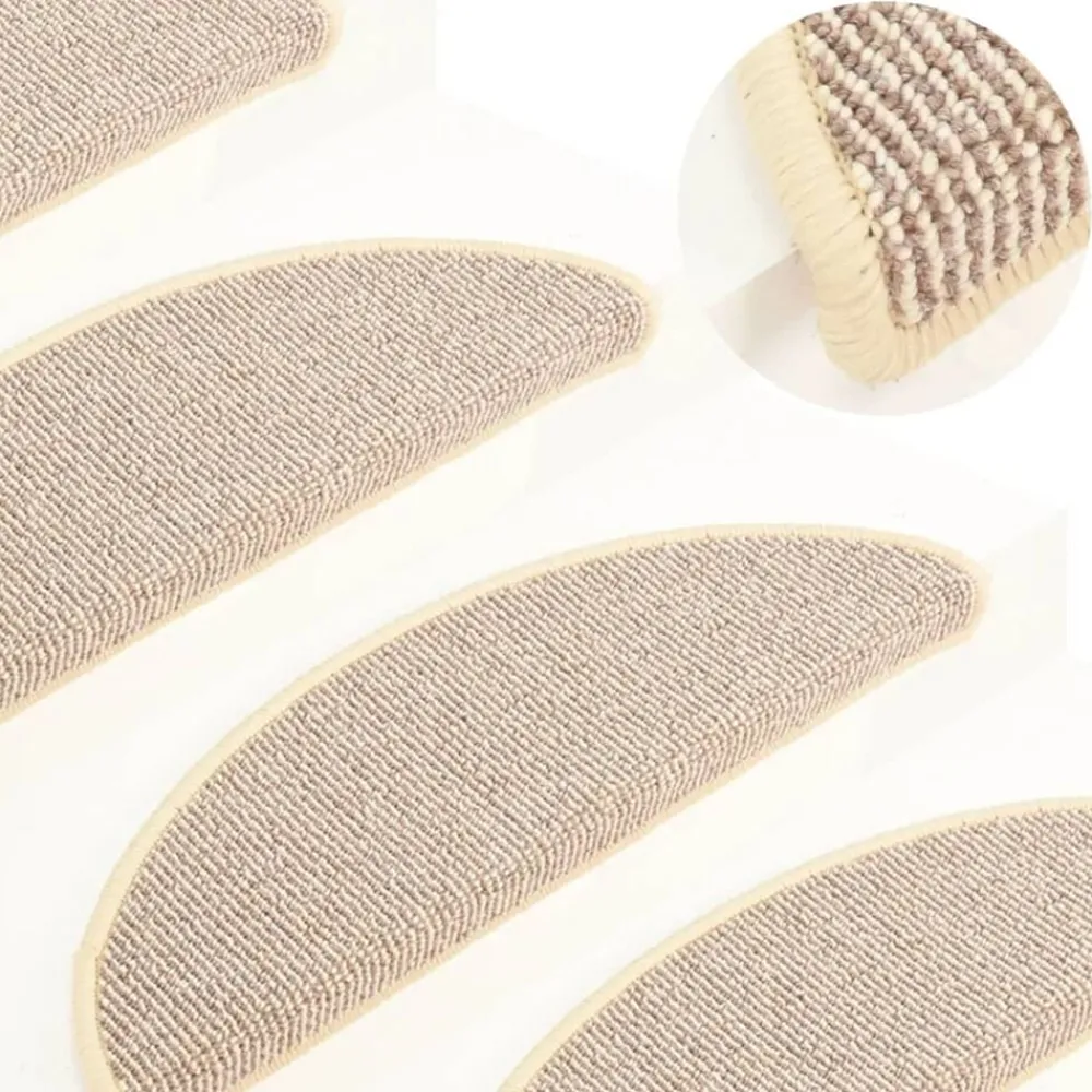 vidaXL Tapis d'escalier 15 pièces 56 x 17 x 3 cm Demi-rond