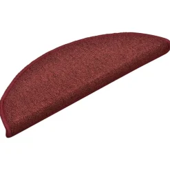 vidaXL Tapis d'escalier 15 pièces 56 x 17 x 3 cm Bordeaux Demi-rond