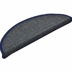 vidaXL Tapis d'escalier 30 pièces 56 x 17 x 3 cm Gris foncé et bleu Demi-rond