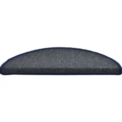 vidaXL Tapis d'escalier 30 pièces 56 x 17 x 3 cm Gris foncé et bleu Demi-rond