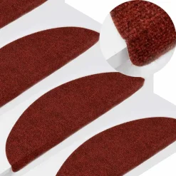 Produits Ménagers-vidaXL Tapis d'escalier autocollants 15 pcs 56x17x3 cm Rouge