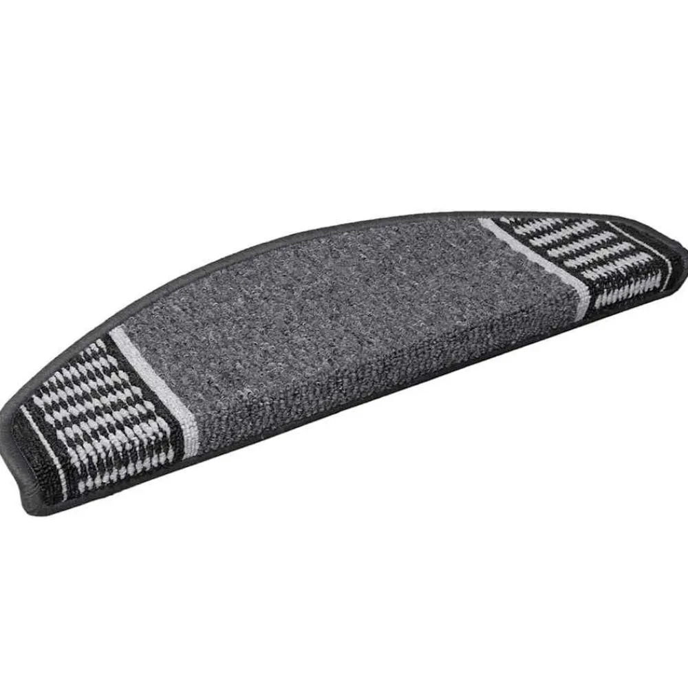 Produits Ménagers-vidaXL Tapis d'escalier auto-adhésifs 15 pcs 65 x 21 x 4 cm Anthracite