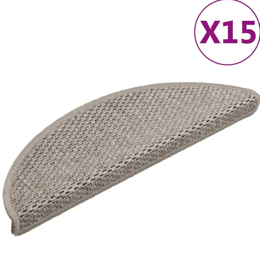 vidaXL Tapis d'escalier autocollants aspect sisal 15 pcs 56x17x3 cm