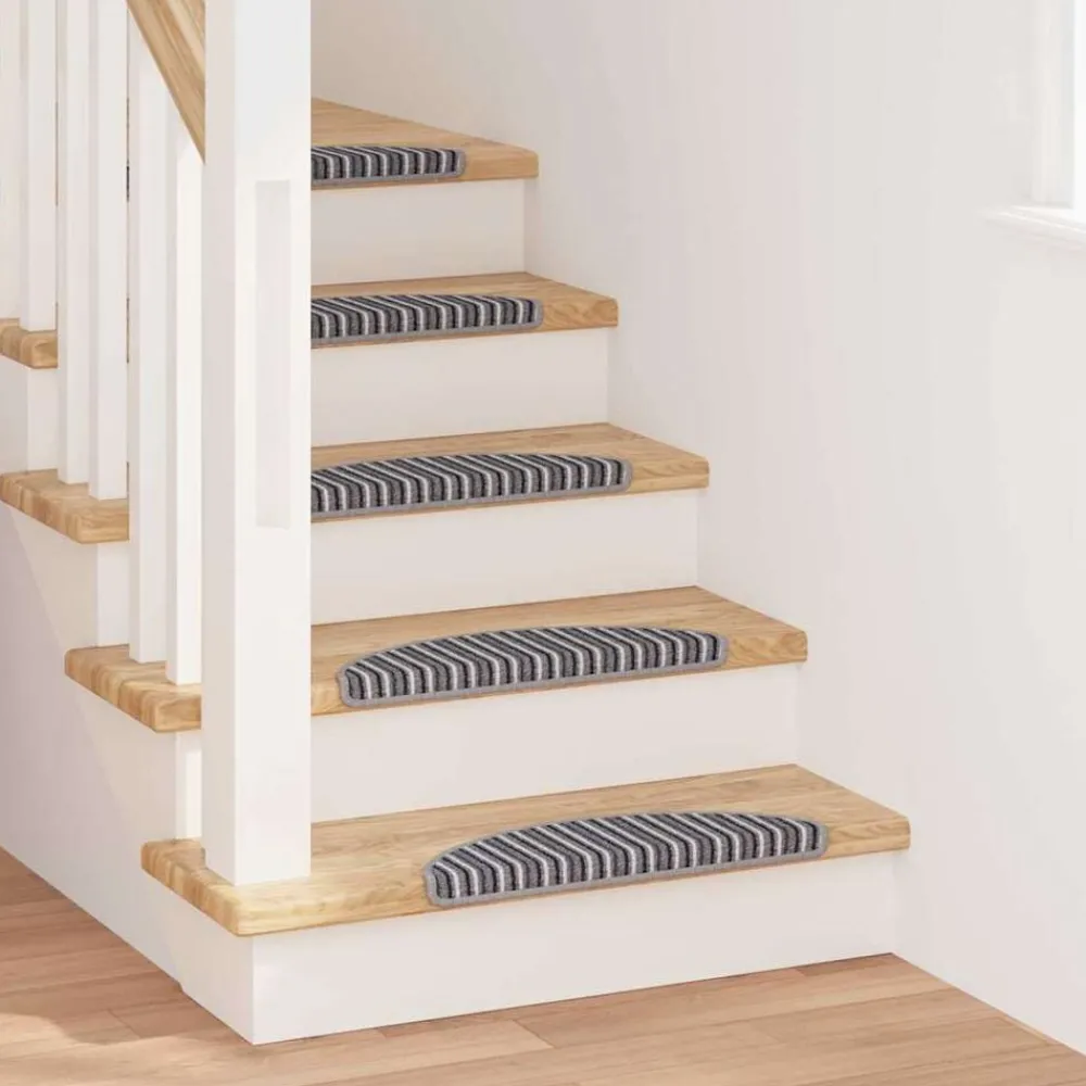 Produits Ménagers-vidaXL Tapis d'escalier auto-adhésifs 15 pcs 56 x 17 x 3 cm Gris