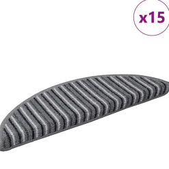 Produits Ménagers-vidaXL Tapis d'escalier auto-adhésifs 15 pcs 56 x 17 x 3 cm Gris
