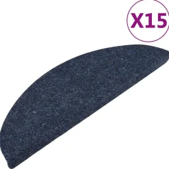 Produits Ménagers-vidaXL Tapis d'escalier autocollants 15 pcs 56x17x3 cm Bleu