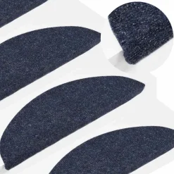 Produits Ménagers-vidaXL Tapis d'escalier autocollants 15 pcs 56x17x3 cm Bleu