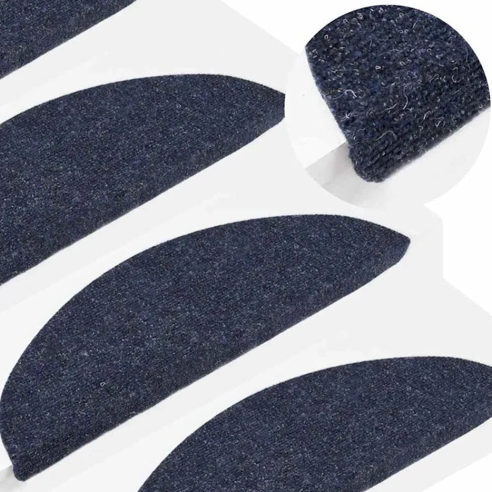 Produits Ménagers-vidaXL Tapis d'escalier autocollants 15 pcs 56x17x3 cm Bleu