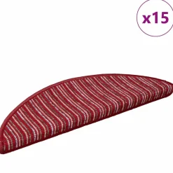 Produits Ménagers-vidaXL Tapis d'escalier auto-adhésifs 15 pcs 56 x 17 x 3 cm Rouge