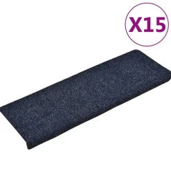 vidaXL Tapis d'escalier autocollants 15 pièces 65 x 21 x 4 cm Bord rectangulaire
