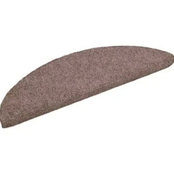 Produits Ménagers-vidaXL Tapis d'escalier auto-adhésifs 15 pièces 56 x 17 x 3 cm Demi-rond Marron clair