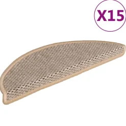 Produits Ménagers-vidaXL Tapis d'escalier autocollants 15 pcs 56x17x3 cm Beige clair