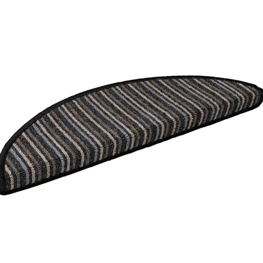 Produits Ménagers-vidaXL Tapis d'escalier auto-adhésifs 15 pcs 56 x 17 x 3 cm Anthracite
