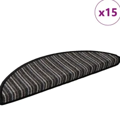 Produits Ménagers-vidaXL Tapis d'escalier auto-adhésifs 15 pcs 56 x 17 x 3 cm Anthracite
