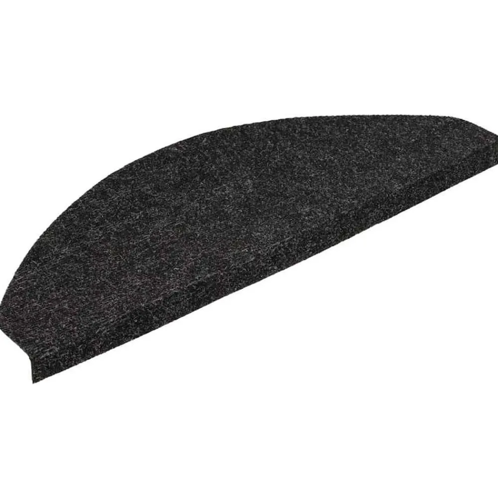 Produits Ménagers-vidaXL Tapis d'escalier autocollants 15 pcs 56x17x3 cm Noir