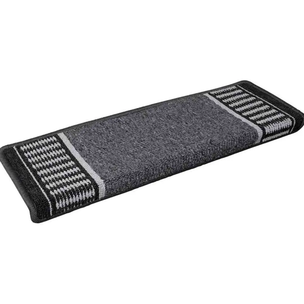 Produits Ménagers-vidaXL Tapis d'escalier auto-adhésifs 15 pcs 65 x 21 x 4 cm Anthracite