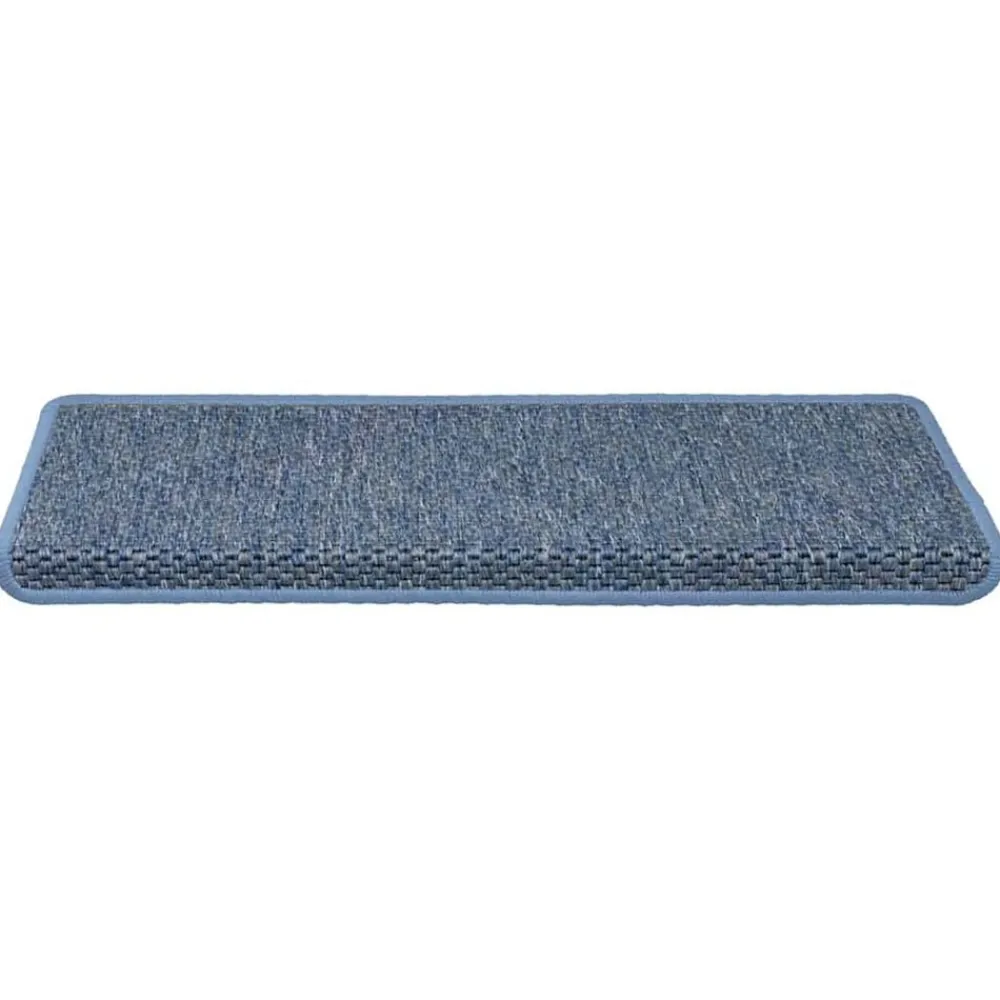 Produits Ménagers-vidaXL Tapis d'escalier autocollants 15 pcs 65x21x4 cm Bleu