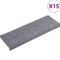 vidaXL Tapis d'escalier autocollants 15 pièces 65 x 21 x 4 cm Bord rectangulaire