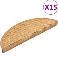 Produits Ménagers-vidaXL Tapis d'escalier autocollants aspect 15 pcs 56x17x3 cm sisal