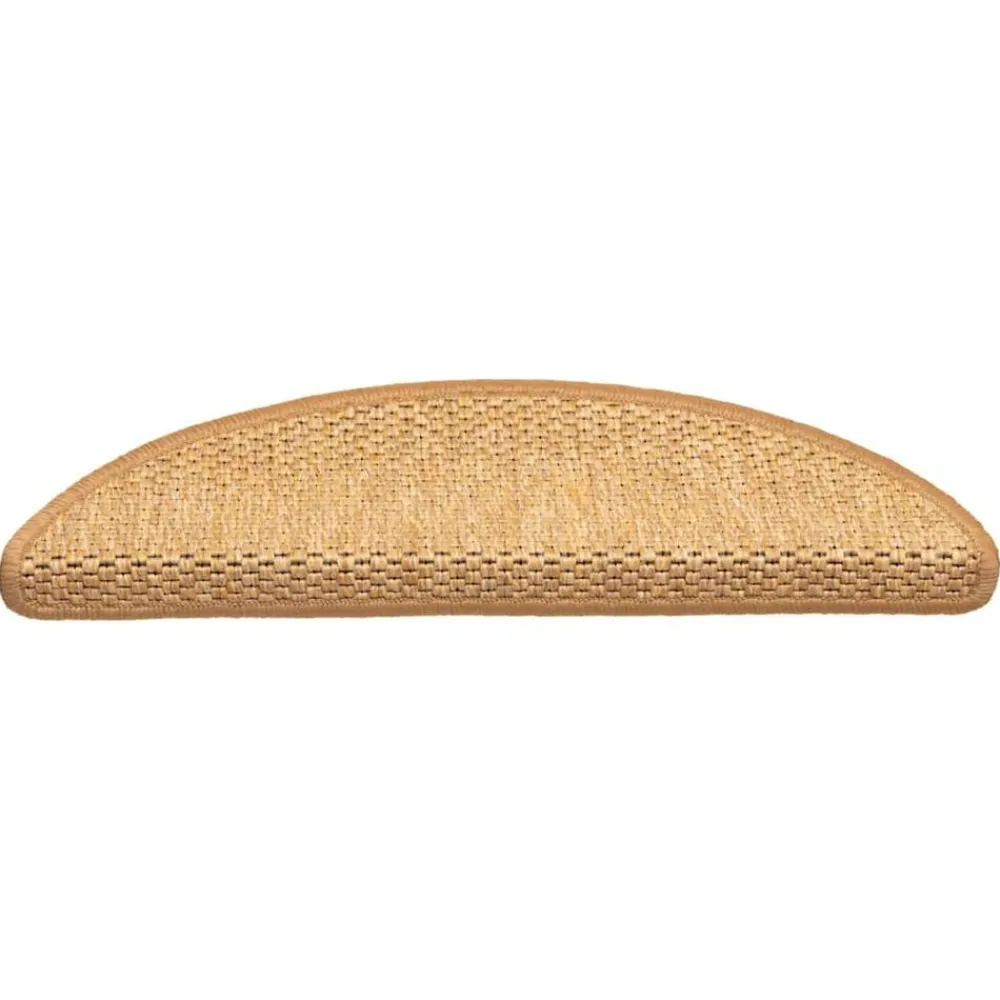 Produits Ménagers-vidaXL Tapis d'escalier autocollants aspect 15 pcs 56x17x3 cm sisal