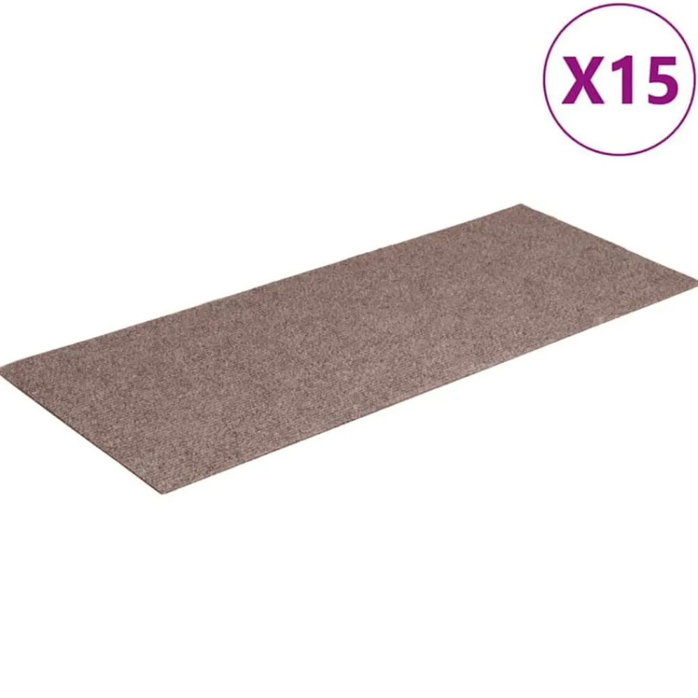 vidaXL Tapis d'escalier autocollants 15 pièces 60 x 25 cm Rectangulaire