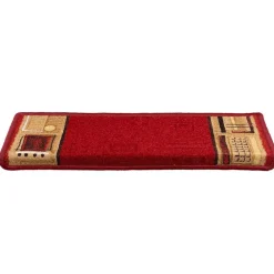 Produits Ménagers-vidaXL Tapis d'escalier autoadhésifs 5 pcs 65x21x4 cm Rouge