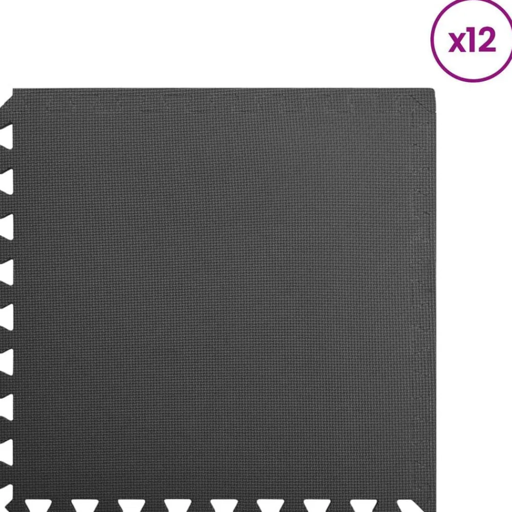 vidaXL Tapis d'exercice puzzle 12 pcs 4,32 ㎡ Mousse EVA