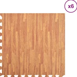 vidaXL Tapis d'exercice puzzle 12 pcs Marron 4,32 ㎡ Mousse EVA