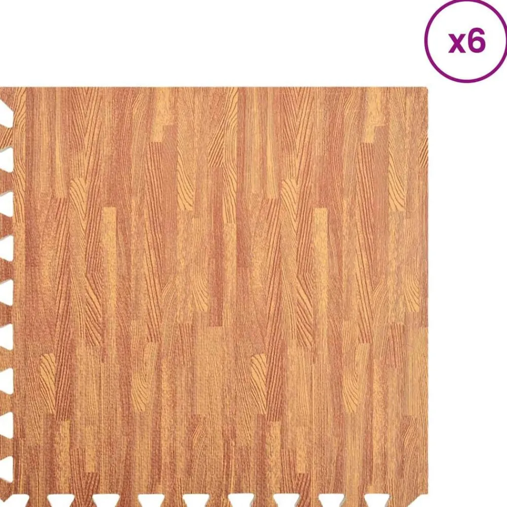 vidaXL Tapis d'exercice puzzle 12 pcs Marron 4,32 ㎡ Mousse EVA