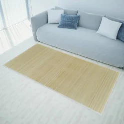 Décorations-vidaXL Tapis en bambou naturel à latte rectangulaire 80 x 200 cm Beige