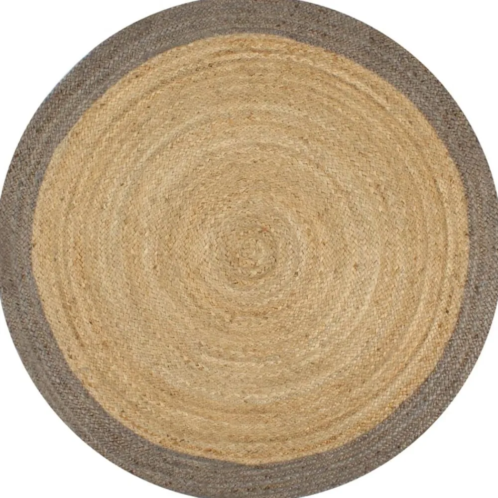 vidaXL Tapis fait à la main Jute avec bord 90 cm