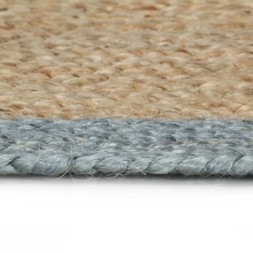 Décorations-vidaXL Tapis fait à la main Jute avec bord 90 cm Vert olive