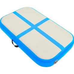 Entraînement & Fitness-vidaXL Tapis gonflable de gymnastique avec pompe 60x100x15 cm PVC Bleu Gris et bleu