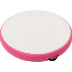 Entraînement & Fitness-vidaXL Tapis gonflable de gymnastique avec pompe 100x100x10cm PVC Rose Rose et gris