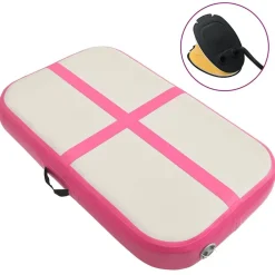 vidaXL Tapis gonflable de gymnastique avec pompe 60x100x15 cm PVC Rose